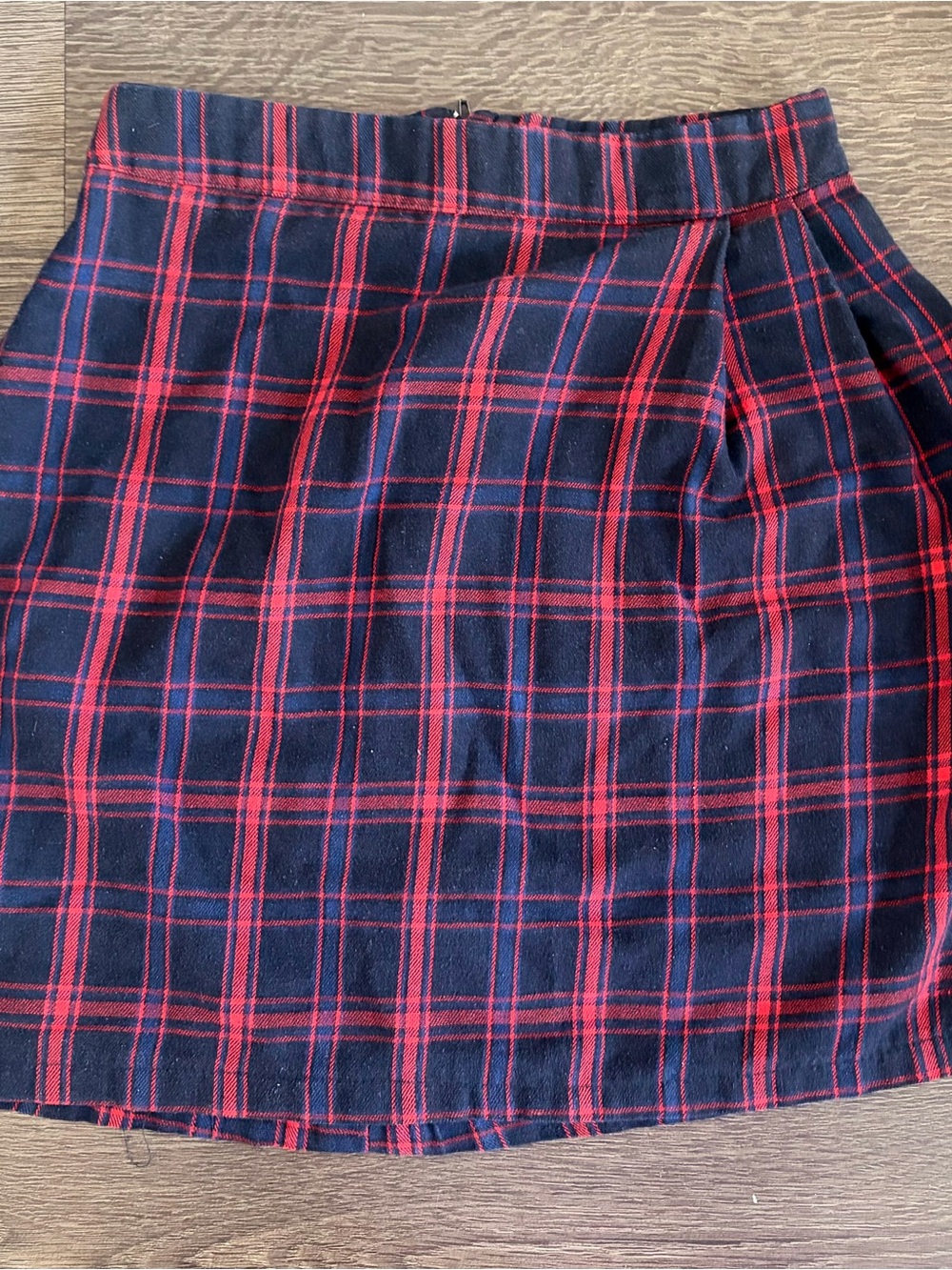 Women’s Navy and Red Plaid Skirt